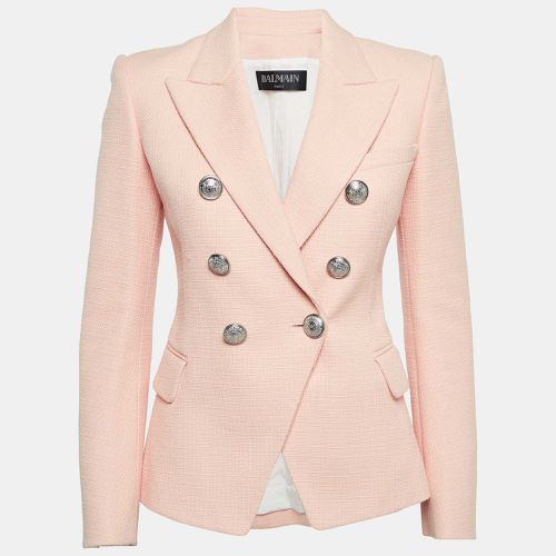 Balmain Pink Cotton Canvas Double Breasted Blazer S - Balmain - Modalova