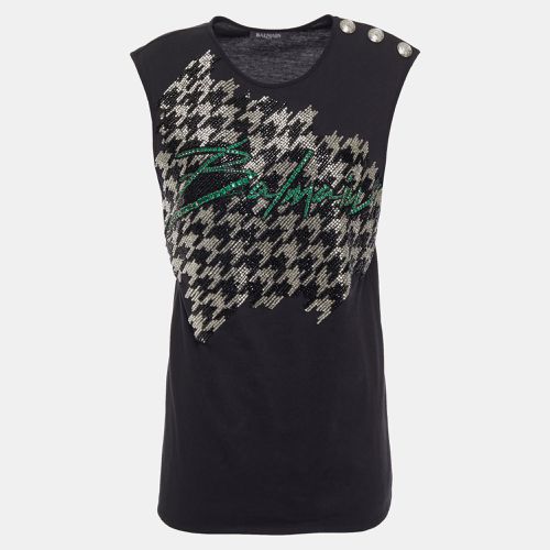 Balmain Black Embellished Knit Sleeveless Top XS (FR 34) - Balmain - Modalova