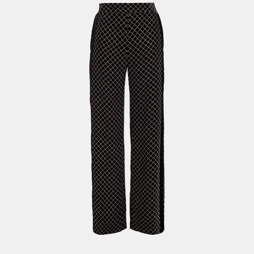 Balmain Black Embellished Velvet Wide Leg Pants S (FR 36) - Balmain - Modalova