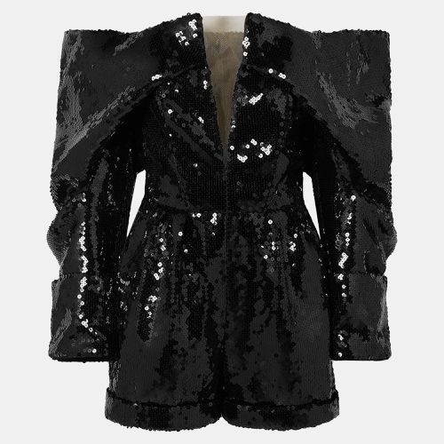 Balmain Black Sequin Strapless Playsuit M (FR 38) - Balmain - Modalova