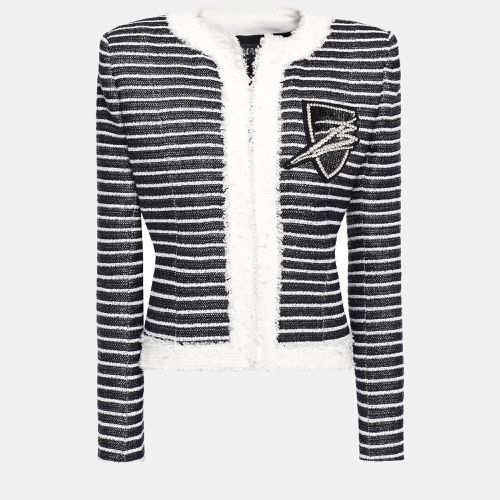 Balmain Black/White Tweed Opened Front Jacket S (FR 36) - Balmain - Modalova