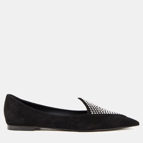 Balmain Suede Embellished Pointed Toe Ballet Flats 37.5 - Balmain - Modalova