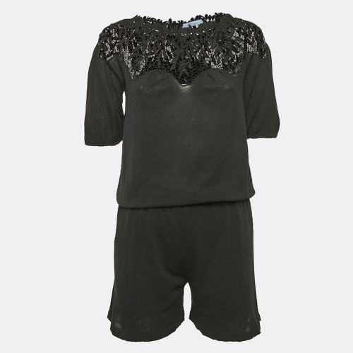 Blumarine Black Lace Trim Jersey Playsuit M - Blumarine - Modalova