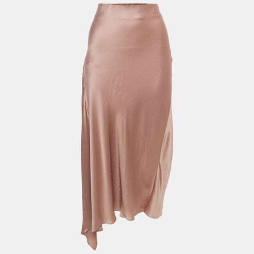 Brunello Cucinelli Pink Satin Asymmetric Midi Skirt L - Brunello Cucinelli - Modalova