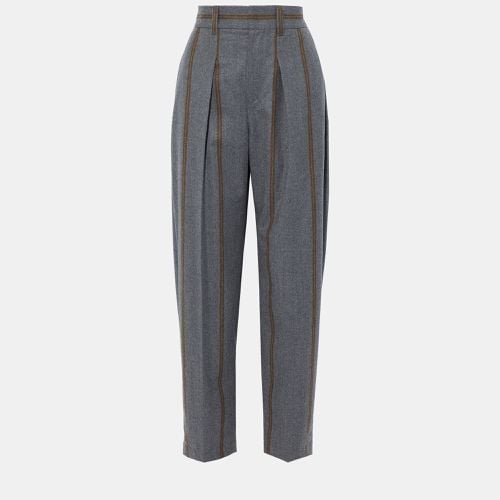 Brunello Cucinelli Grey Virgin Wool Straight Leg Pants Size 42 - Brunello Cucinelli - Modalova