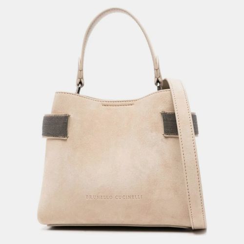 Brunello Cucinelli Beige calf suede single top handle bag - Brunello Cucinelli - Modalova