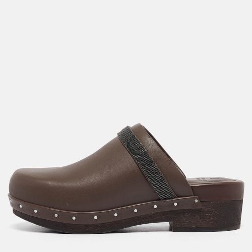 Brunello Cucinelli Brown Leather Clogs Size 37 - Brunello Cucinelli - Modalova