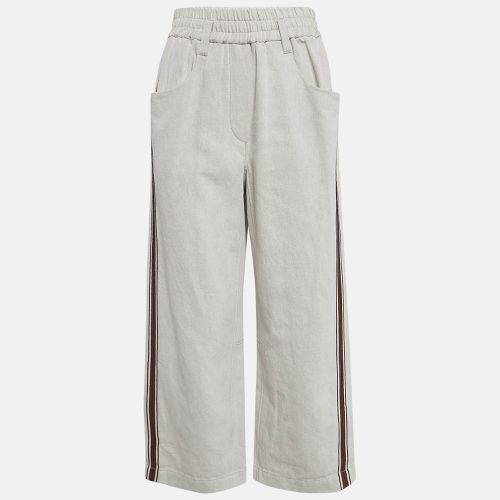 Brunello Cucinelli Off White Monili Side Stripe Cotton Culottes S - Brunello Cucinelli - Modalova