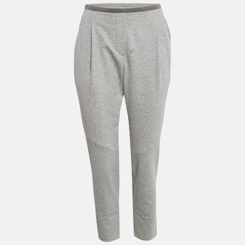 Brunello Cucinelli Grey Cotton Knit Monili Bead Detail Joggers S - Brunello Cucinelli - Modalova