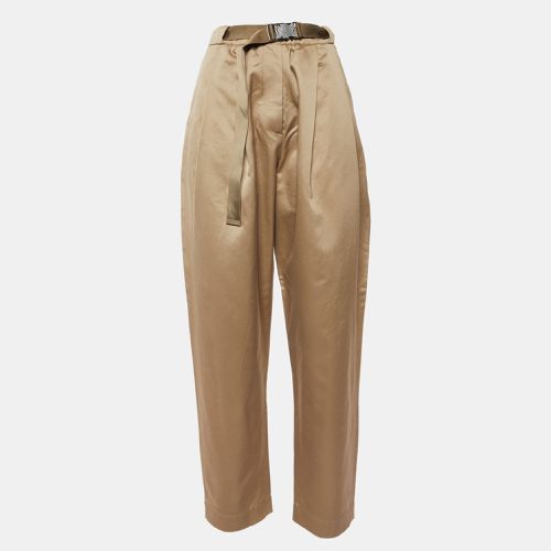 Brunello Cucinelli Beige Cotton Blend Belted Trousers M - Brunello Cucinelli - Modalova