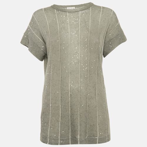 Sequin Knit Sheer Top M - Brunello Cucinelli - Modalova