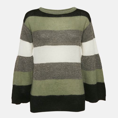 Brunello Cucinelli Multicolor Stripe Lurex Rib Knit Flared Sleeve Sweater M - Brunello Cucinelli - Modalova