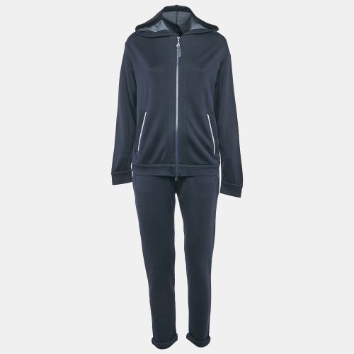 Brunello Cucinelli Navy Blue Cotton Blend Knit Jacket and Joggers Set M - Brunello Cucinelli - Modalova