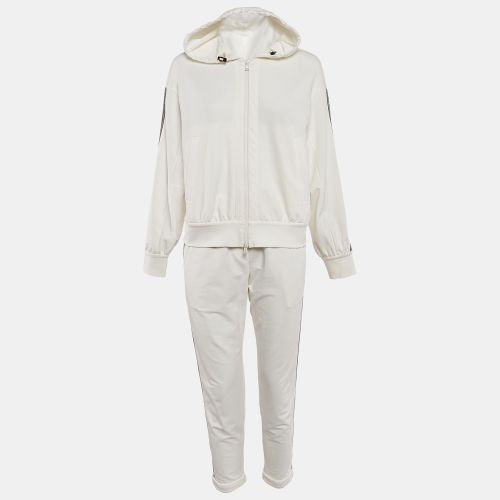 Brunello Cucinelli White Cotton Knit Monili Bead Detail Jacket and Pants Set S - Brunello Cucinelli - Modalova