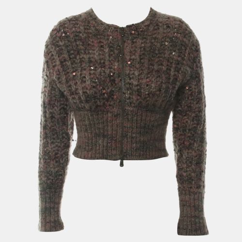 Brunello Cucinelli Cashmere Blend Zip-up Cropped Cardigan with Sequins All-over - Brunello Cucinelli - Modalova
