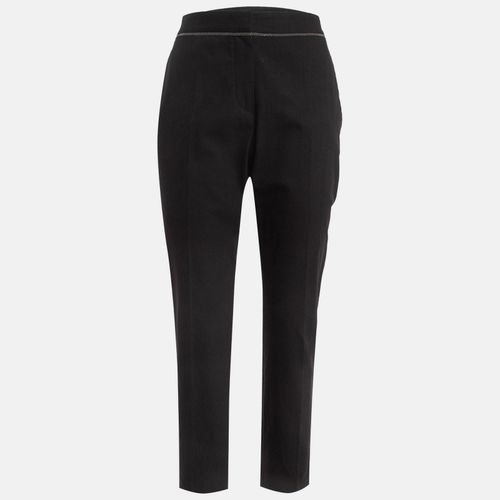 Brunello Cucinelli Black Embellished Gabardine Trousers L - Brunello Cucinelli - Modalova