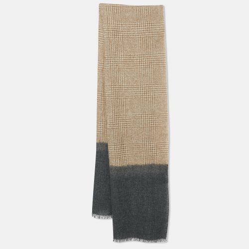 Brunello Cucinelli Brown/Grey Checks Cashmere Blend Scarf - Brunello Cucinelli - Modalova