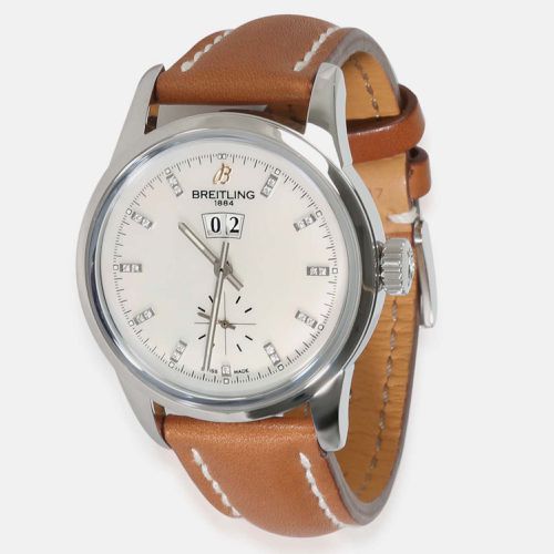 Breitling White Mother of Pearl Stainless Steel Transocean A1631012/A765 Automatic Men's Wristwatch 38 mm - Breitling - Modalova