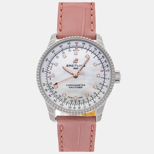 Breitling White Shell Stainless Steel Navitimer A17395211A1P3 Automatic Women's Wristwatch 35 mm - Breitling - Modalova