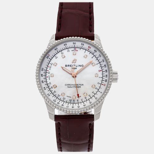 Breitling White Shell Navitimer A17395211A1P2 Automatic Women's Wristwatch 35 mm - Breitling - Modalova