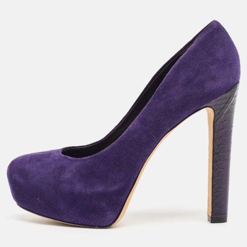 Brian Atwood Purple Python Leather and Suede Platform Pumps Size 39 - Brian Atwood - Modalova