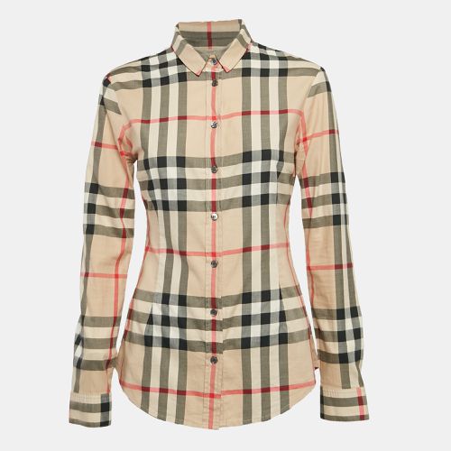 Beige Nova Check Cotton Button Front Shirt M - Burberry Brit - Modalova