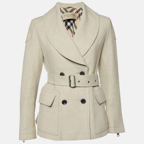 Burberry Brit Beige Wool Double Breasted Coat L - Burberry Brit - Modalova