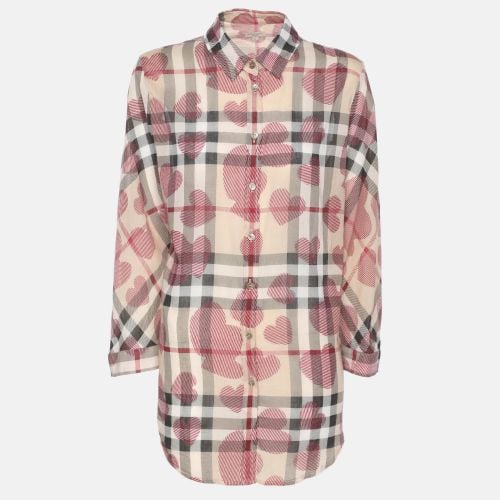 Burberry Brit Multicolor Heart Print Nova Check Cotton Plaid Button Shirt XL - Burberry Brit - Modalova