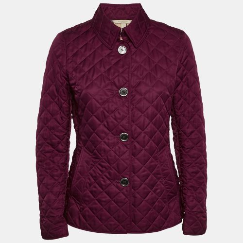 Burberry Brit Burgundy Quilted Gabardine Button Front Jacket S - Burberry Brit - Modalova