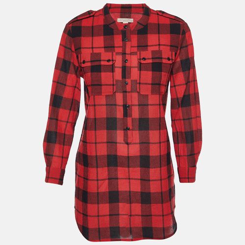 Burberry Brit Red/Black Checked Wool Long Sleeve Blouse M - Burberry Brit - Modalova