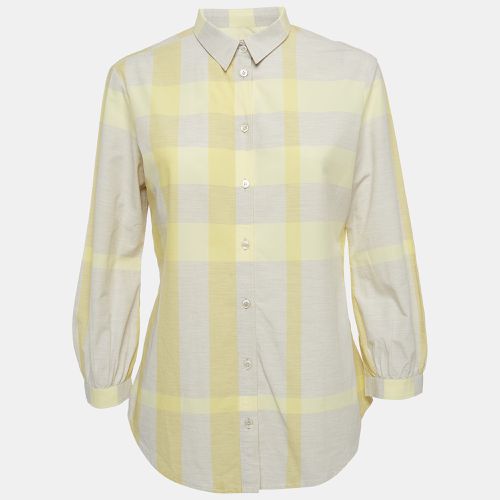 Burberry Brit Yellow Checked Cotton Three-Quarter Sleeve Shirt M - Burberry Brit - Modalova