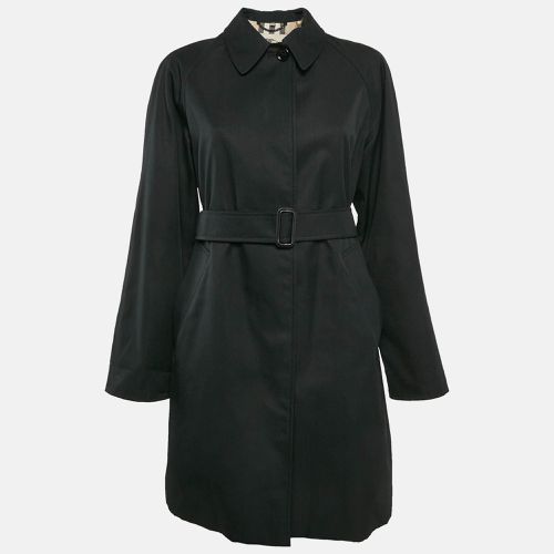 Burberry London Black Gabardine Belted Mid-Length Coat S - Burberry London - Modalova