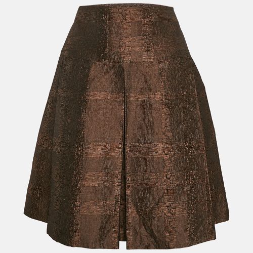 Brown Tartan Checks Jacquard Pleated Knee-Length Skirt S - Burberry London - Modalova