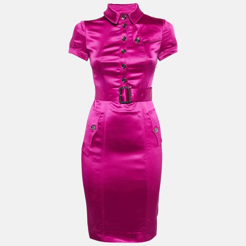 Satin Belted Pocket Detail Short Dress XS - Burberry London - Modalova