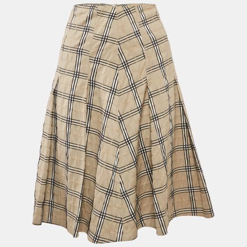 Burberry Tartan Checks Nylon Blend Knee-Length Skirt M - Burberry London - Modalova