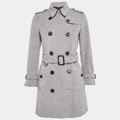 Burberry Grey Wool Blend Double Breasted Coat S - Burberry London - Modalova