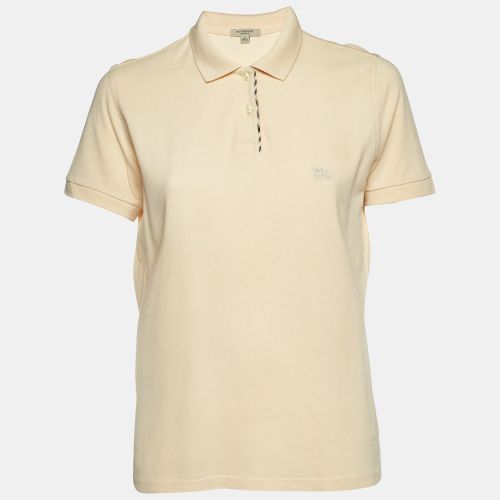 Burberry London Cream Cotton Pique Polo T-Shirt L - Burberry London - Modalova