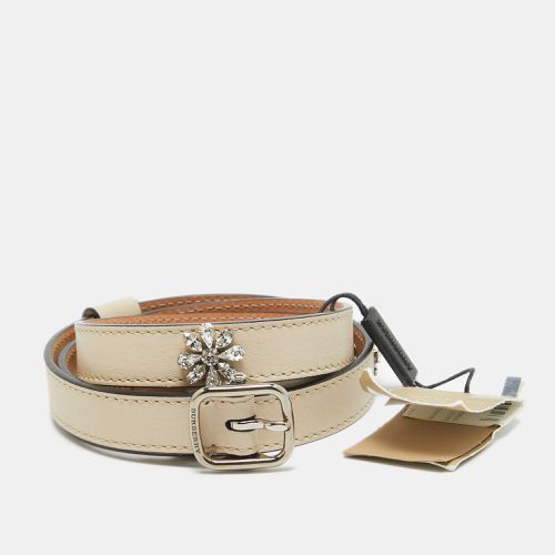 Off Leather Crystals Dover Slim Buckle Belt 85CM - Burberry - Modalova