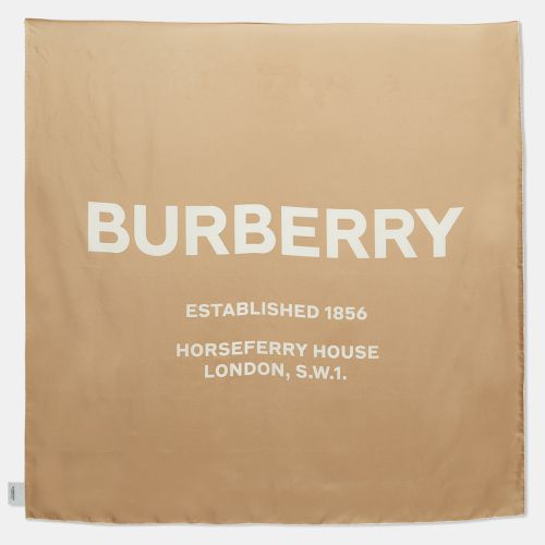 Burberry Beige Printed Silk Square Scarf - Burberry - Modalova