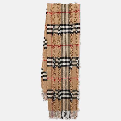 Burberry Beige Giant Check Cashmere Fil Coupe Scarf - Burberry - Modalova