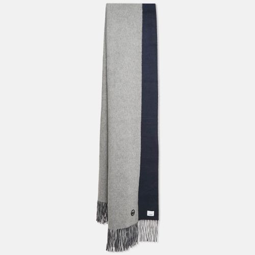 Burberry Grey/Blue Brushed Cashmere Reversible Scarf - Burberry - Modalova