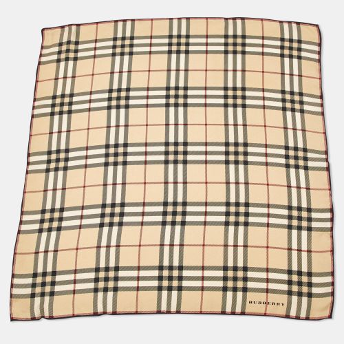 Burberry Beige Nova Check Silk Scarf/Pocket Square - Burberry - Modalova