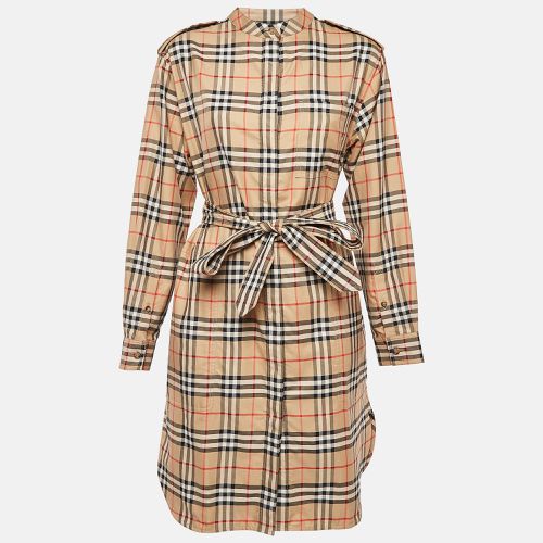 Burberry Brown Plaid Cotton Belted Shirt Dress M - Burberry - Modalova