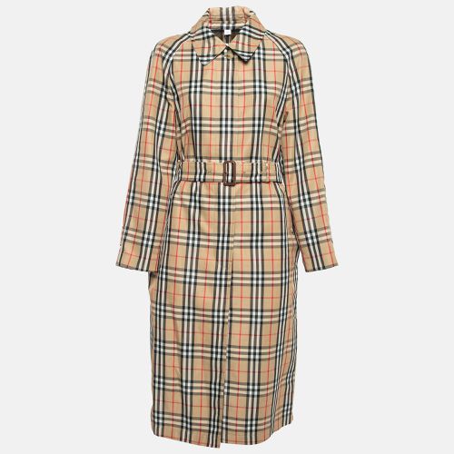 Burberry Beige Kempton Check Synthetic Trench Coat S - Burberry - Modalova