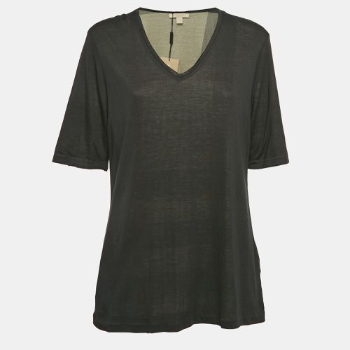 Burberry Black Jersey V-Neck T-Shirt XL - Burberry - Modalova