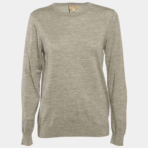 Melanga Merino Wool Knit Patch Detail Sweatshirt M - Burberry - Modalova