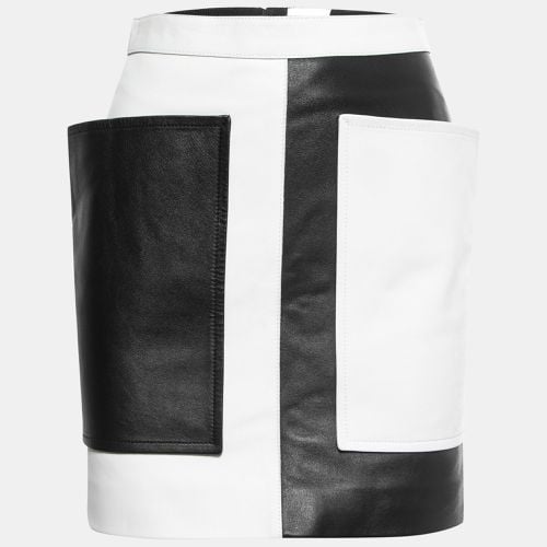 Burberry Color Block Leather Overlay Detail Short Skirt XS - Burberry - Modalova