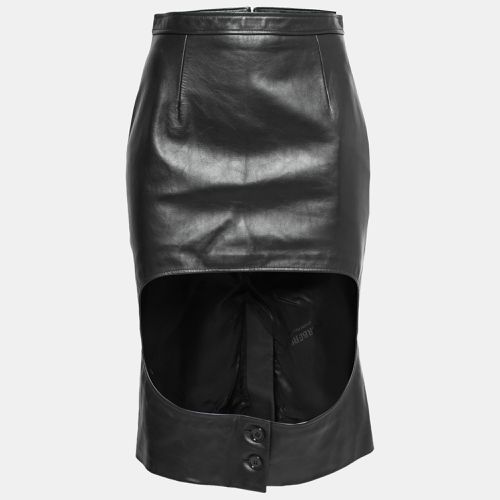 Burberry Black Leather Step-Through Pencil Skirt S - Burberry - Modalova