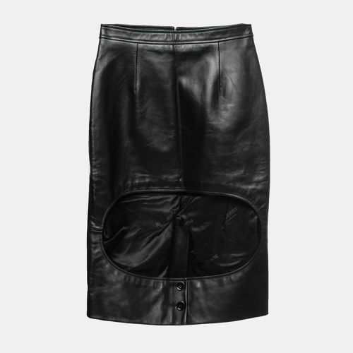 Burberry Black Leather Cut Out Pencil Skirt XS - Burberry - Modalova