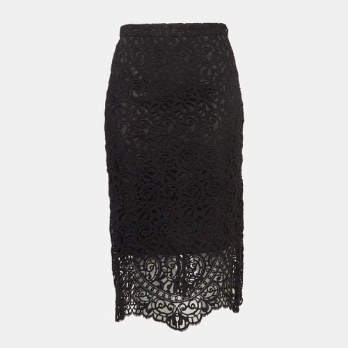 Burberry Black Macrame Lace Midi Pencil Skirt S - Burberry - Modalova